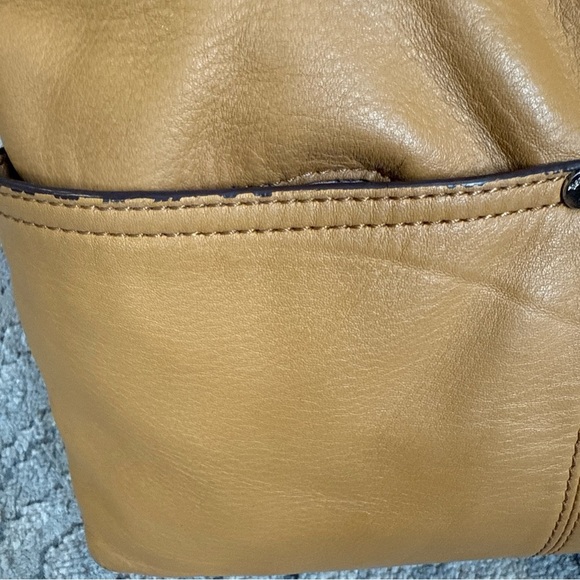 Tignanello Bag Tan Leather Purse Multi-Compartment Handbag 2 Handle Shoulder Bag - Picture 10 of 15